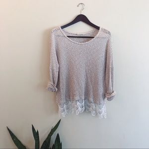 LACE TRIM SWEATER